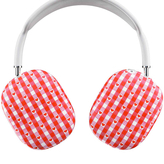 wildflower red gingham hearts airpodsmax cover