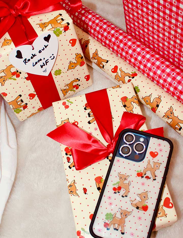 Oh Deer and Red Gingham Hearts Gift Wrap - 2 Pack – Wildflower Cases