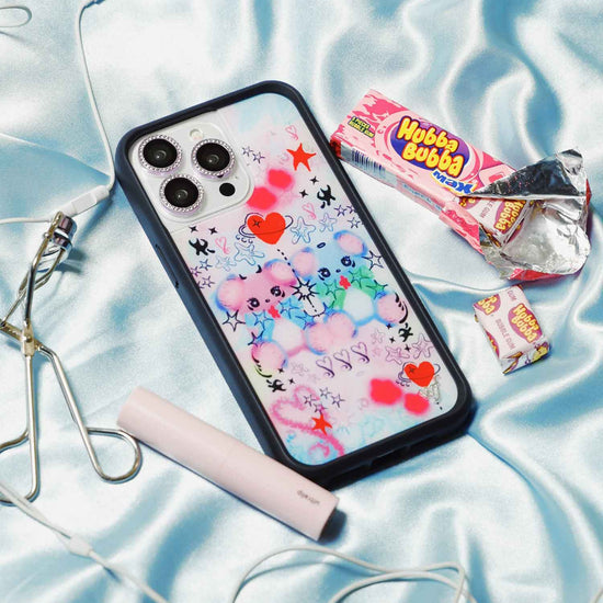wildflower cotton candy teddies iphone 13 case