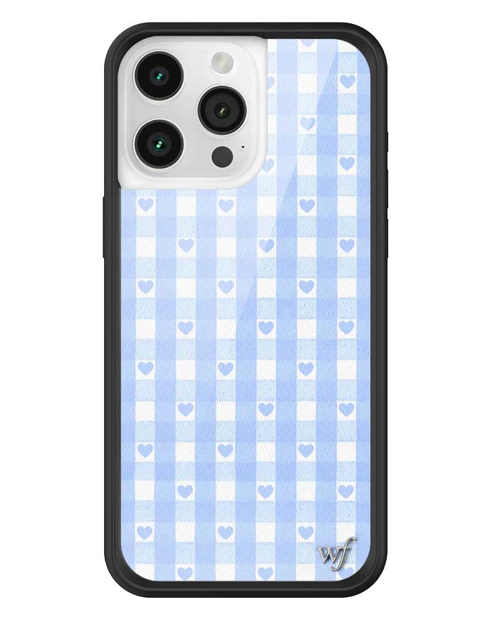 Wildflower Blue Gingham Hearts iPhone case Wildflower Cases