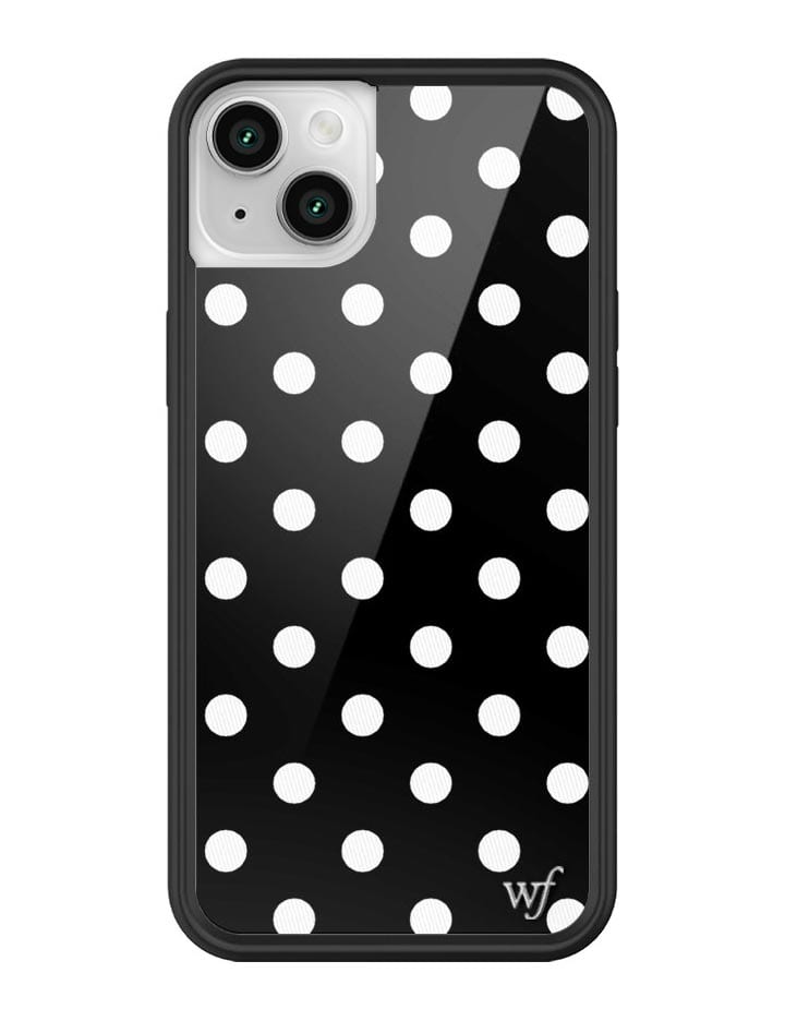 Wildflower Polka Dot iPhone 14 Case Black and White Wildflower Cases