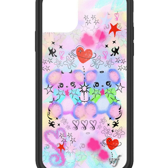 wildflower cotton candy teddies iphone 11 case