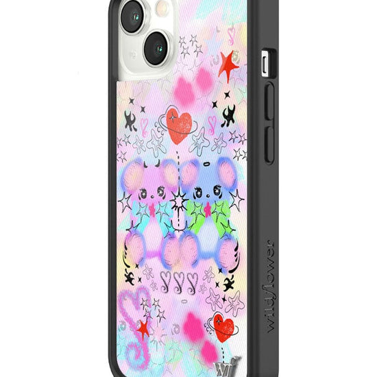 wildflower cotton candy teddies iphone 13 case