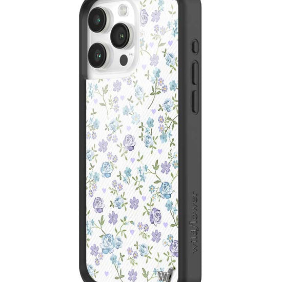 wildflower lilac and blue floral iphone 15promax case