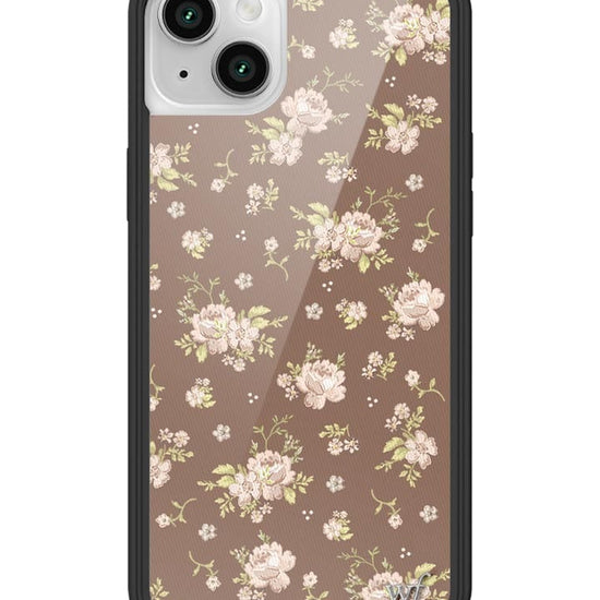 wildflower brown floral iphone 14 case
