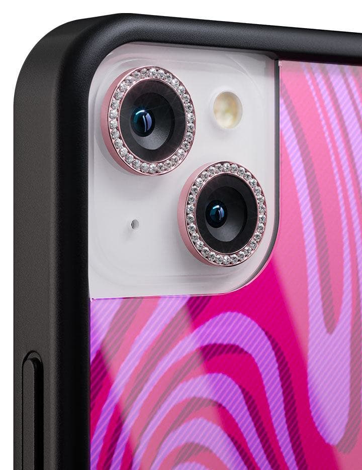 Zjrui for iPhone 15 Pro/iPhone 15 Pro Max Camera Lens Protector, HD  Tempered Bling Diamond Camera Cover 1pcs-Pink 
