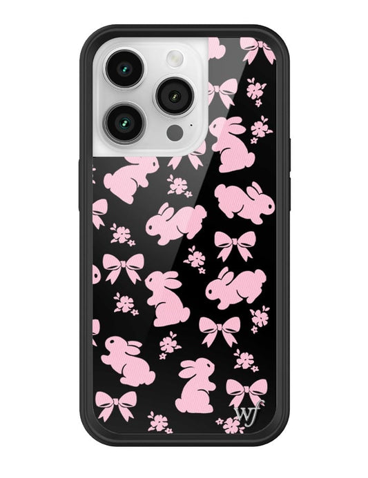wildflower pink bunnies iphone 14pro case