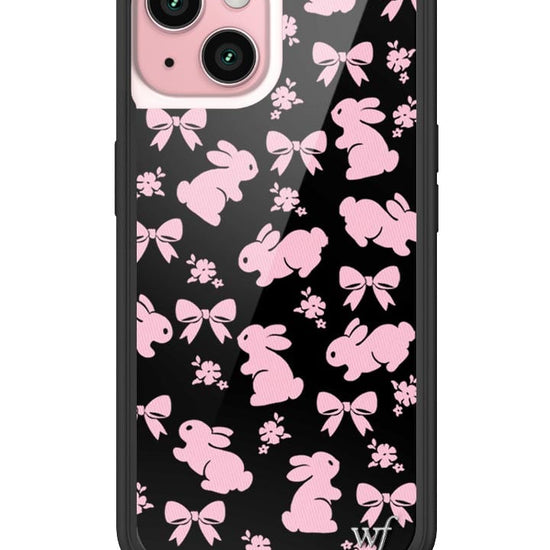wildflower pink bunnies iphone 15 case