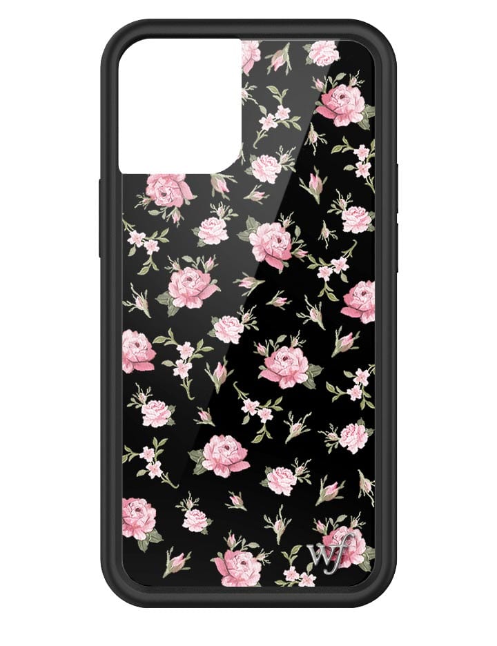 Wildflower Black and Pink Floral iPhone 13 mini Case Wildflower Cases