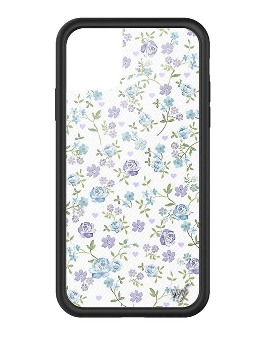 wildflower lilac and blue floral iphone 11 case