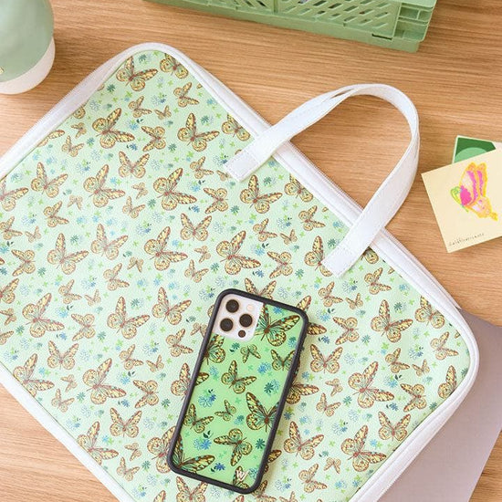 sage butterfly wildflower cases laptop bag