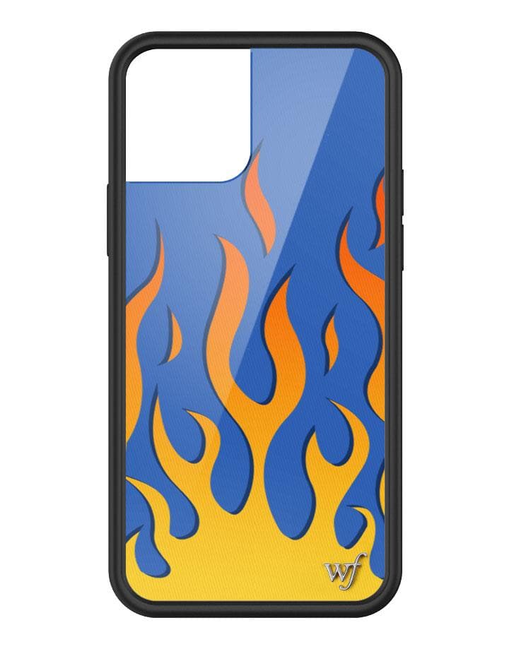 Flames iPhone 12/12 Pro Case | Blue – Wildflower Cases