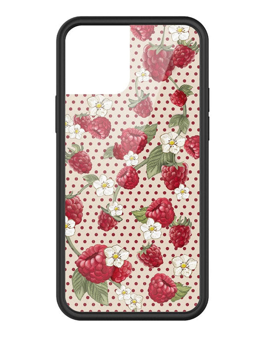 wildflower raspberry polka dot iphone 12/12pro case