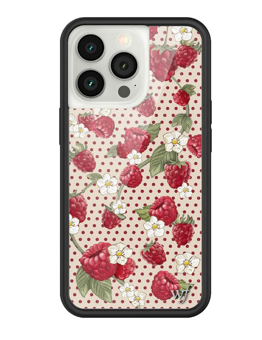 wildflower raspberry polka dot iphone 13pro case