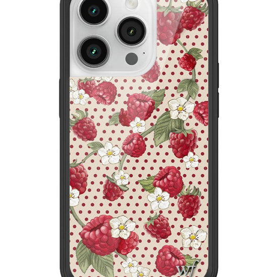 wildflower raspberry polka dot iphone 14pro case
