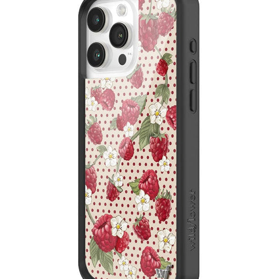 wildflower raspberry polka dot iphone 15promax case