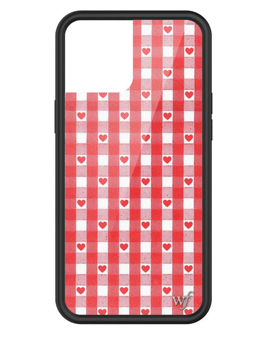 wildflower red gingham heart iphone 12promax case
