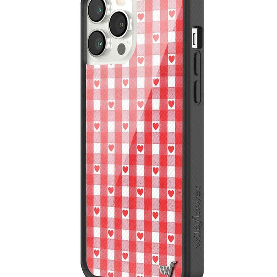 wildflower red gingham heart iphone 13promax case