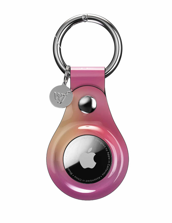 wildflower hot pink aura airtag keychain