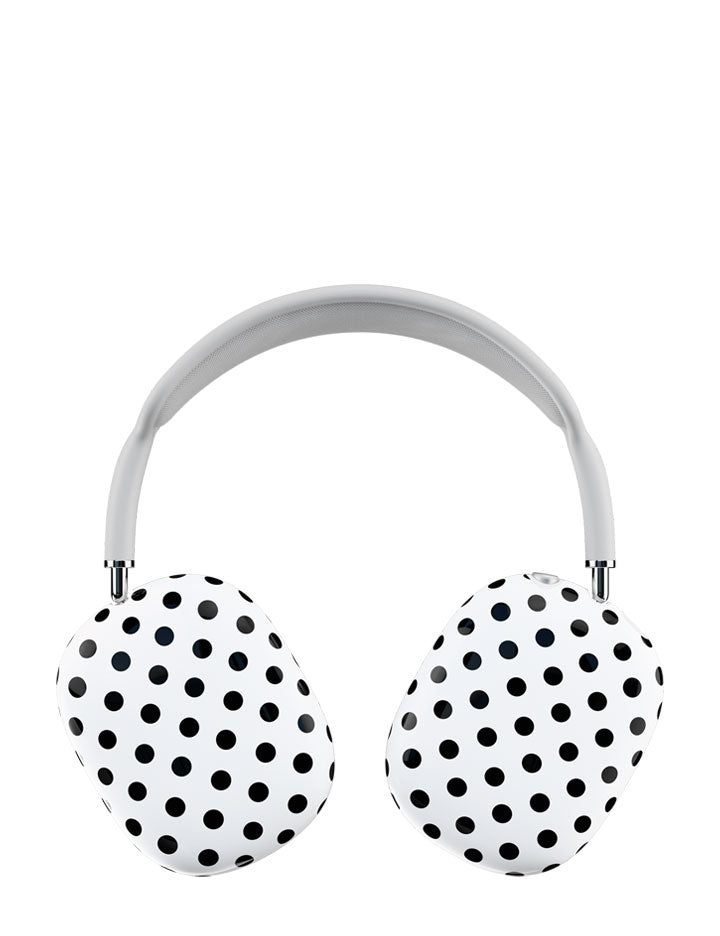 Polka Dot | White and Black Airpod Max Cover - Thumbnail 3