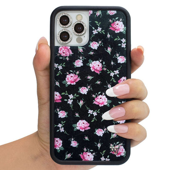 Hand Pic Image 01 Black And Pink Floral iPhone Case