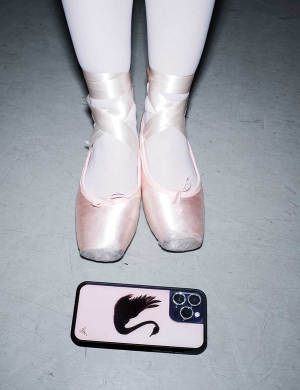 Wildflower iPhone case 16 Pro Max Black Swan Pink Cute