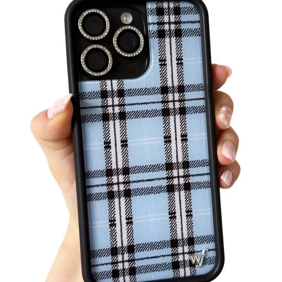 Hand Pic Image 01 Blue Plaid iPhone Case