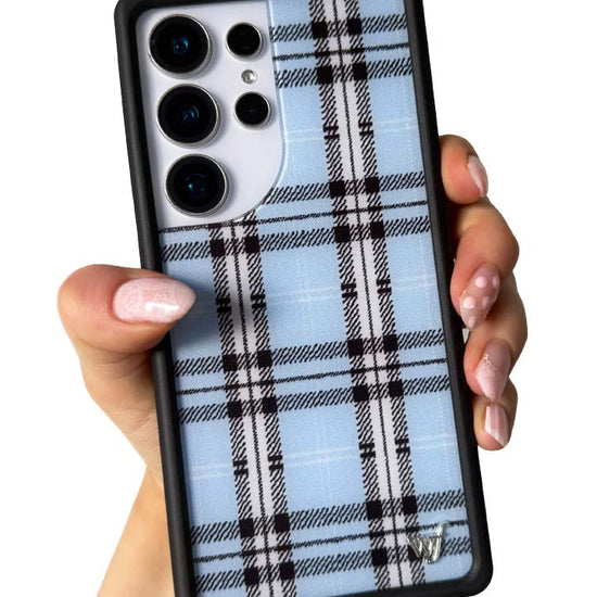 Hand Pic Image 01 Blue Plaid Samsung Galaxy Case