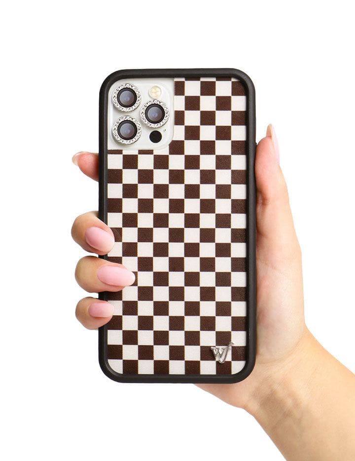 Hand Pic Image 01 Brown Checkers iPhone Case