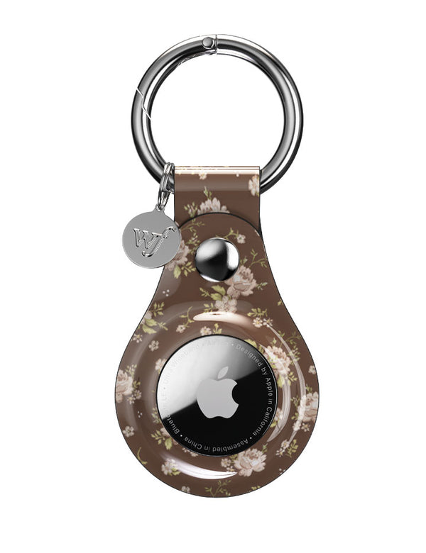 wildflower brown floral airtag key chain