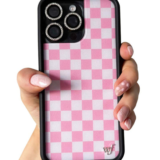 Hand Pic Image 01 Pink Checkers iPhone Case