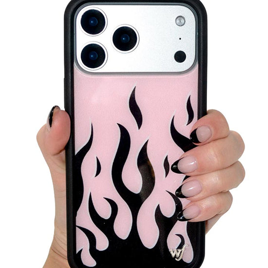 Hand Pic Image 01 Flames Pink and Black iPhone Case