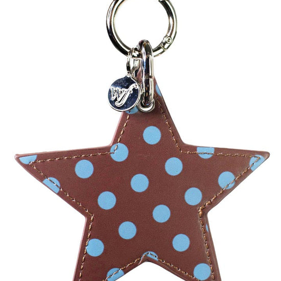 wildflower polka dot star charm brown and blue cute