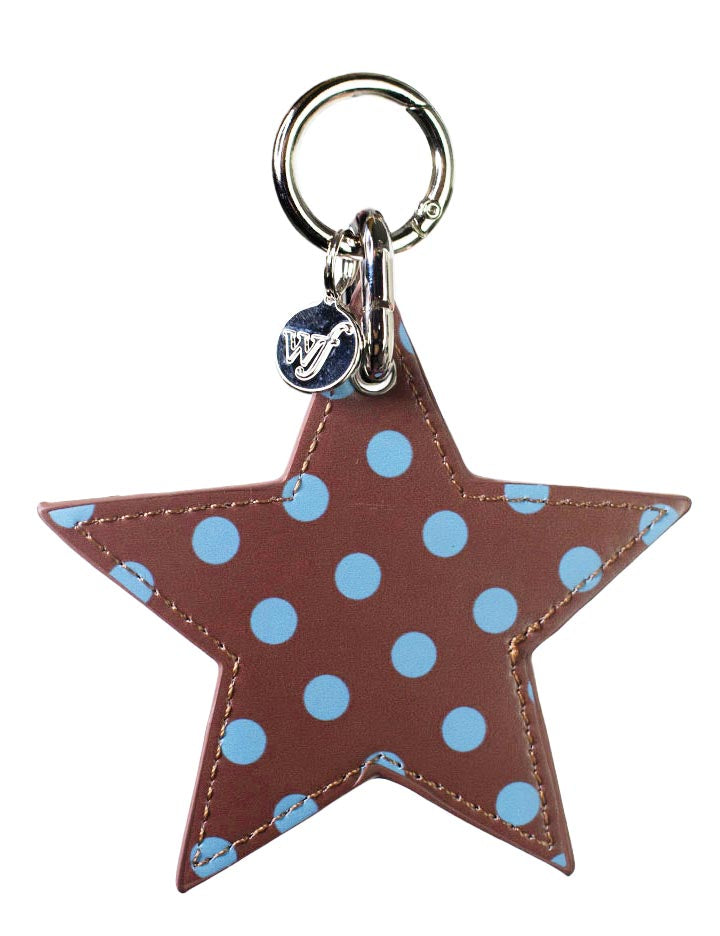 wildflower polka dot star charm brown and blue cute