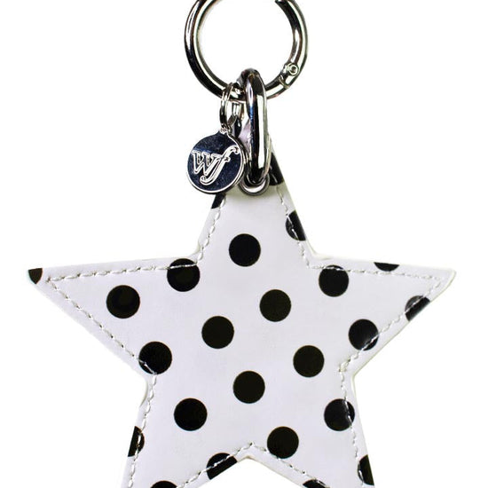 wildflower polka dot star charm white and black cute