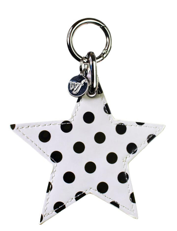 wildflower polka dot star charm white and black cute