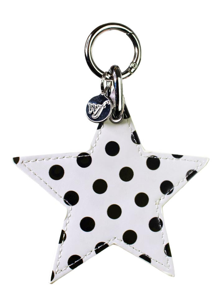 wildflower polka dot star charm white and black cute