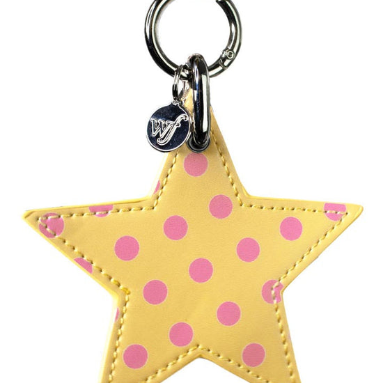 wildflower polka dot star charm yellow and pink cute