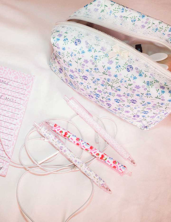 Lifestyle Image 01 Lilac and Blue Floral Perfect Pouch