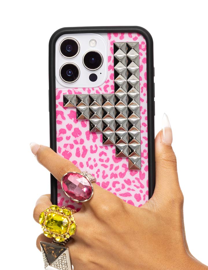 Pink Meow Stud iPhone 16 Pro Max Case – Wildflower Cases