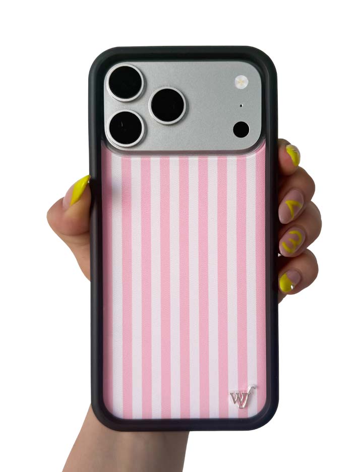 Pink Stripes iPhone 17 Pro Case – Wildflower Cases