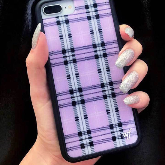Wildflower Lavender Plaid iPhone Case Lifestyle Image 01
