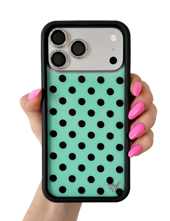 Polka Dot | Turquoise and Black iPhone 17 Case – Wildflower Cases