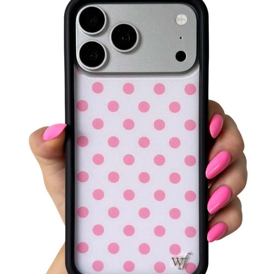 Hand Pic Image 01 Polka Dot White and Pink iPhone Case