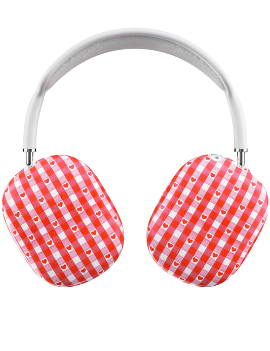 wildflower red gingham hearts airpodsmax cover