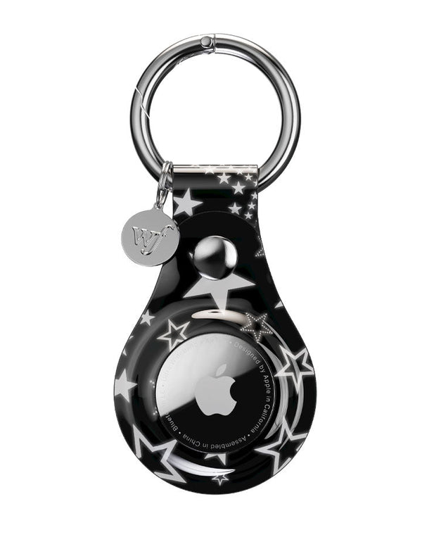 wildflower star girl airtag key chain
