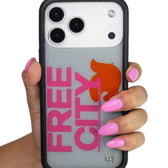 Hand Pic Image 01 THE MADHAPPY AND FREECITY TOGETHERFOREVER GREY AND PINK iPhone Case