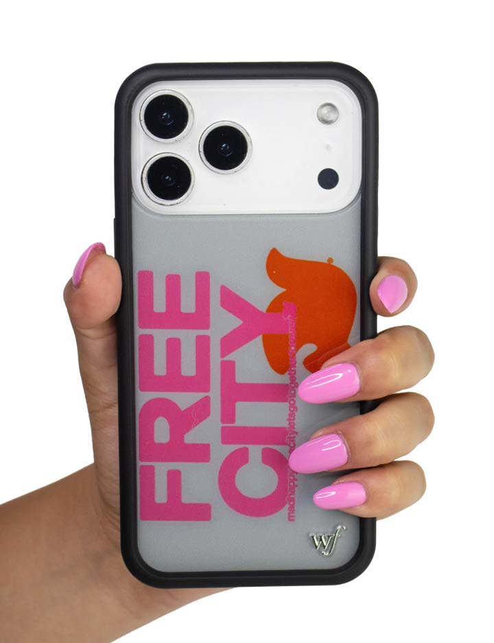 Hand Pic Image 01 THE MADHAPPY AND FREECITY TOGETHERFOREVER GREY AND PINK iPhone Case