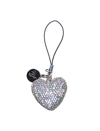 Wildflower Rhinestone Heart Charm Sparkle White Cute