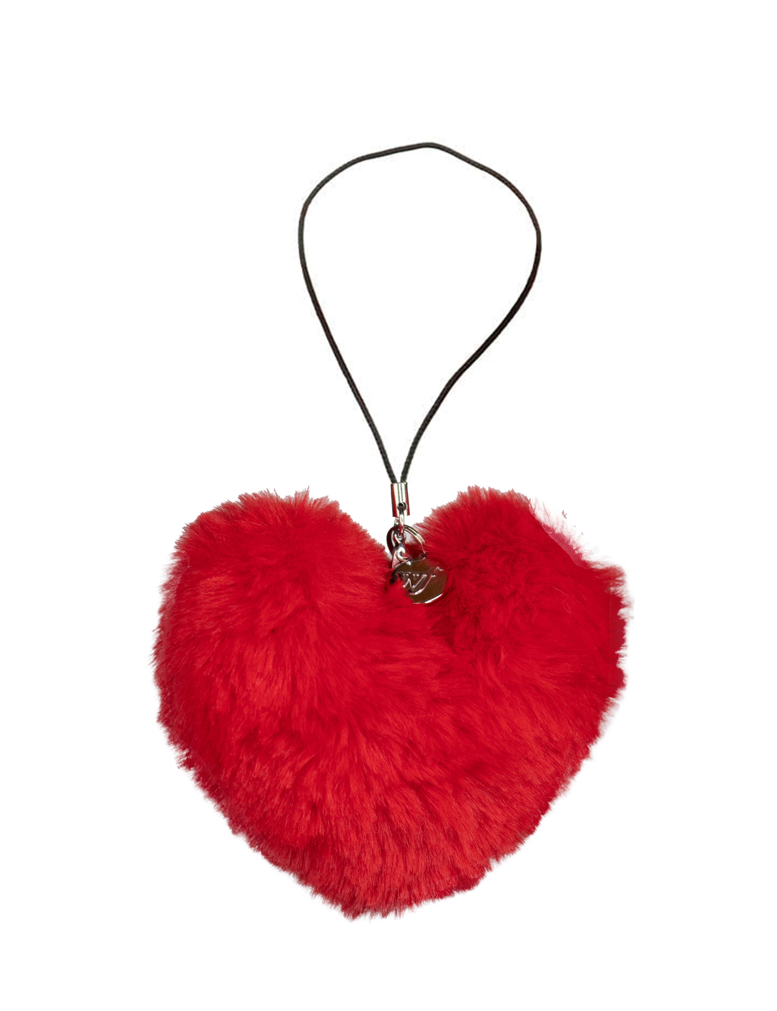 Fuzzy Red Heart w/ WF Charm AccessoryDefault Title Case